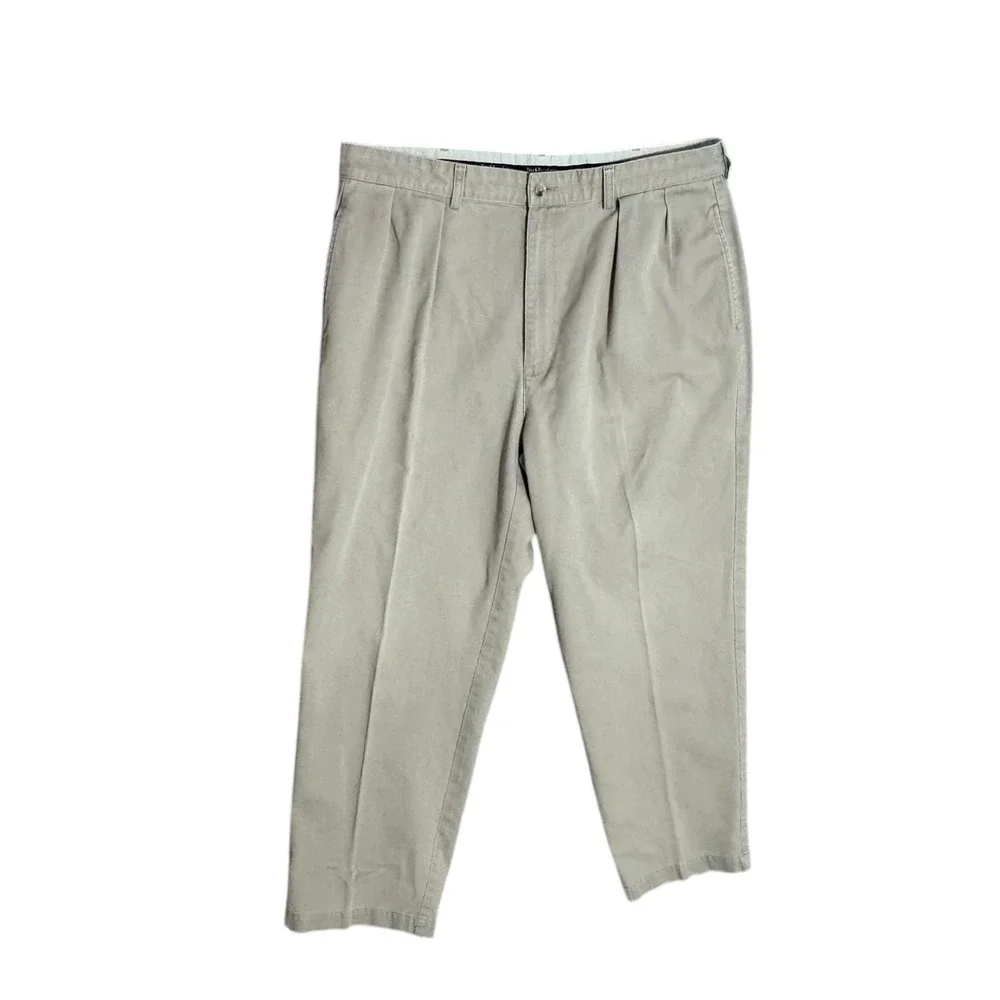 Polo Ralph Lauren Mens Pleated Chino Pants Khaki Tan 100% Cotton 38x30 Classic